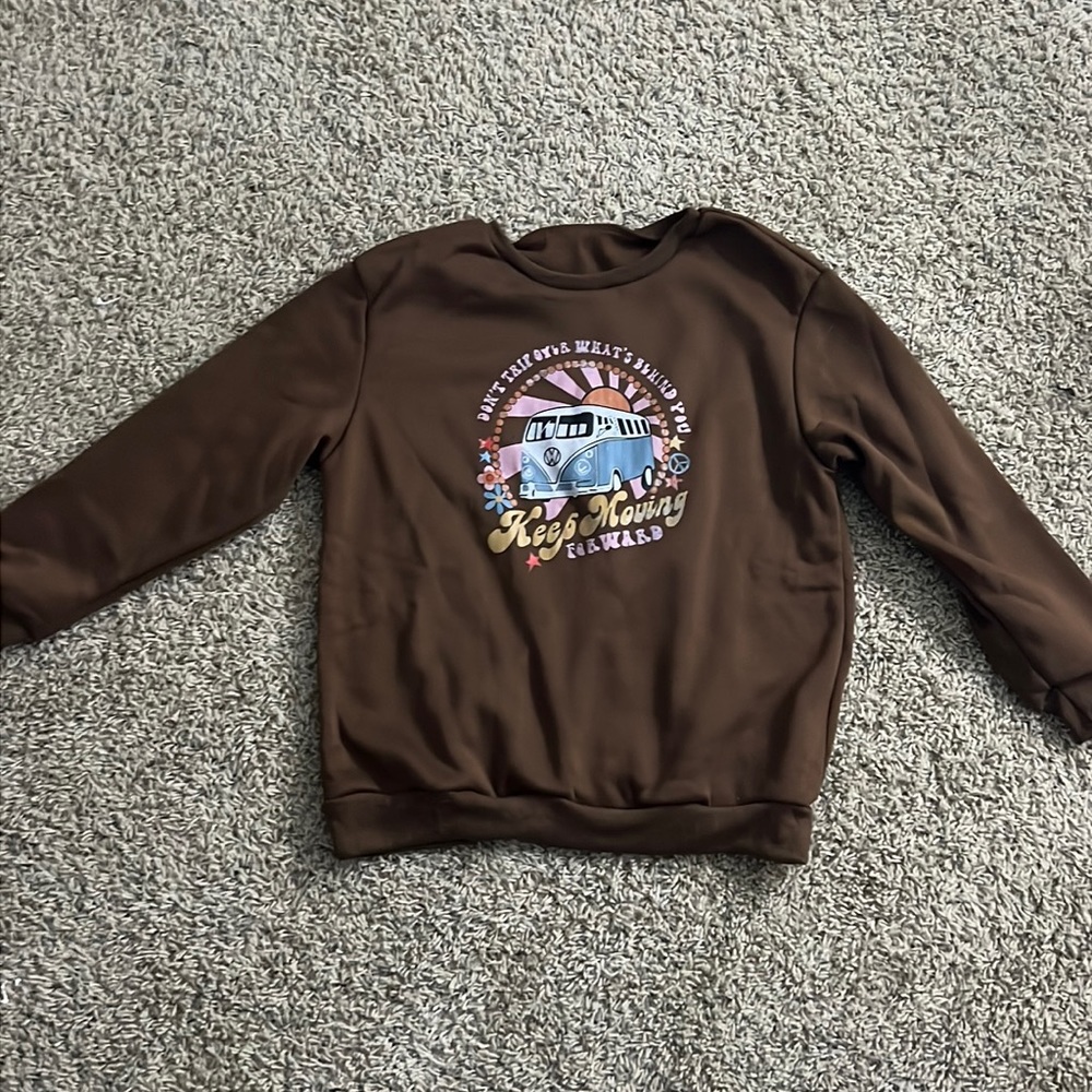 Brown hippie van sweatshirt